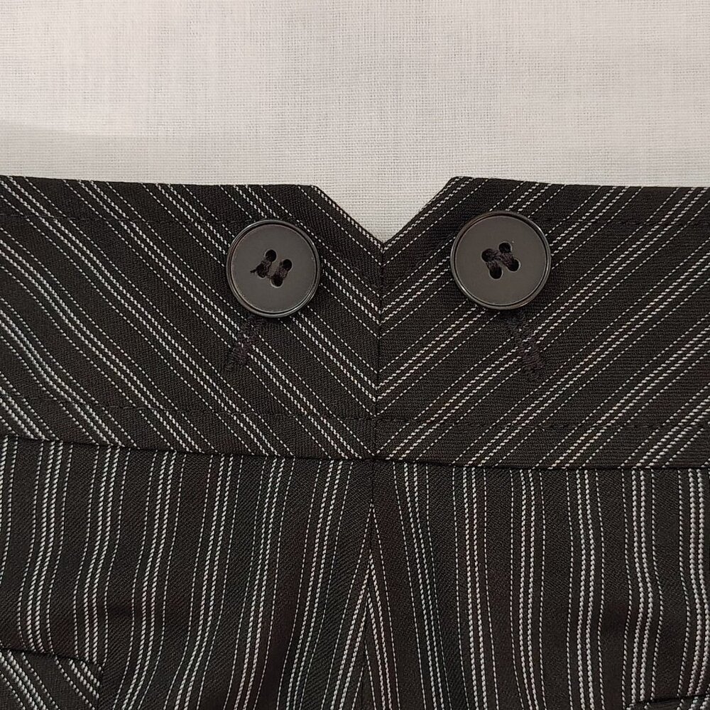 Ann Taylor Loft Julie Trouser Dress Pants Womens Size 6 Pinstripe Wide Leg Black - Picture 15 of 15